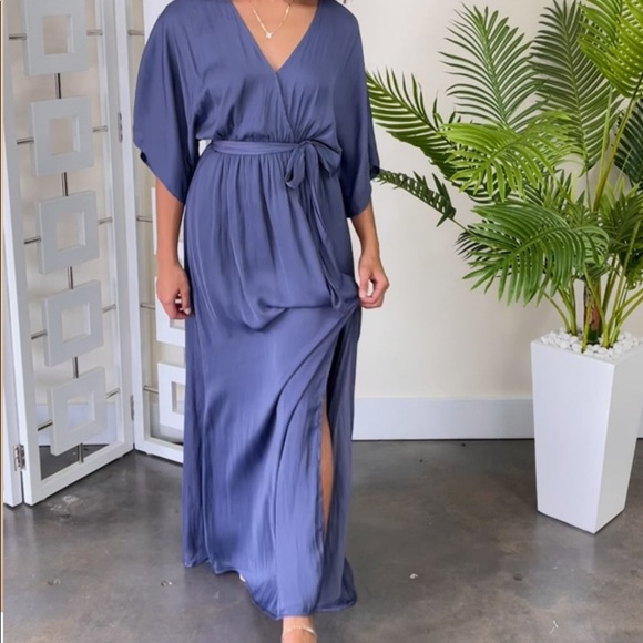 Dusty Blue Maxi Dress - Picture 2 of 5